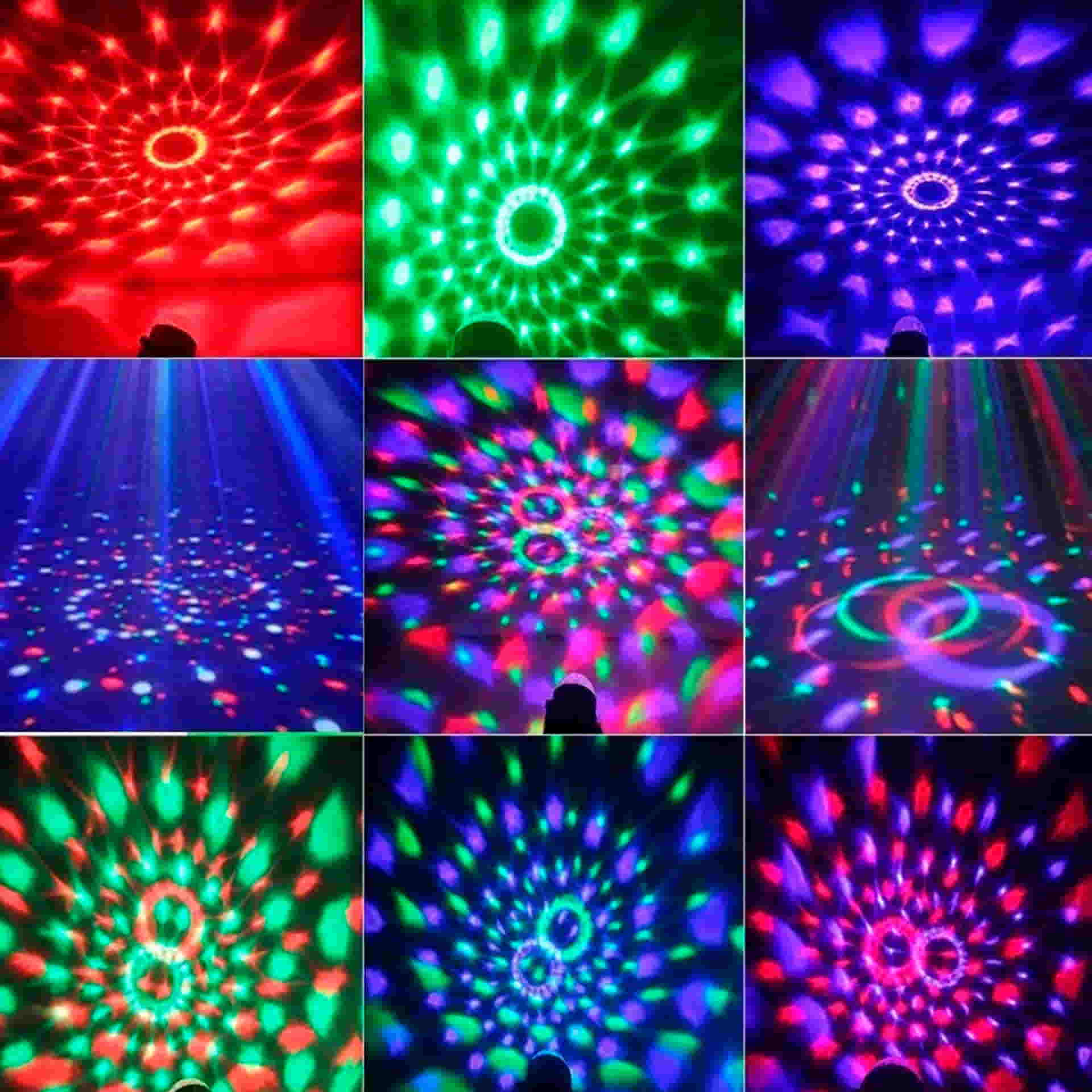 Luz de discotecas para fiestas con mando y musica varios colores